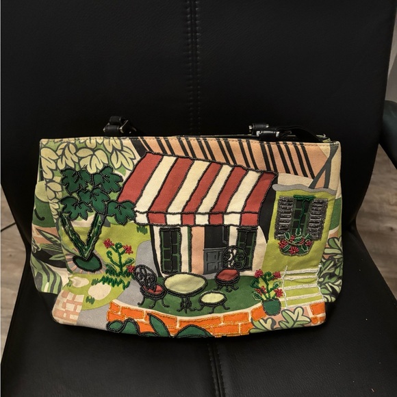 Isabella Fiore Handbags - Isabella Fiore "Perfect Spot" French Cafe Mixed Beaded Shoulder Bag Purse